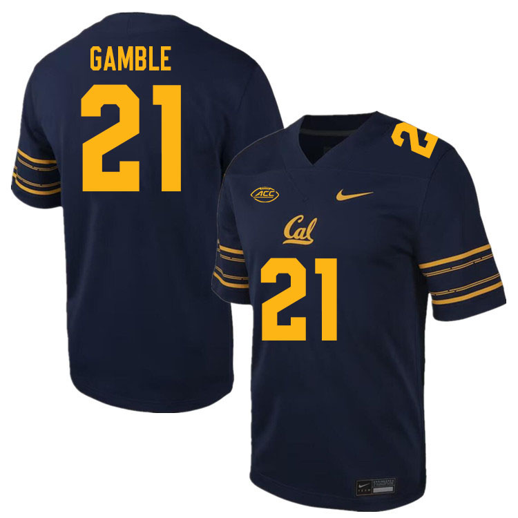California Golden Bears #21 Collin Gamble ACC Conference College Football Jerseys Stitched Sale-Navy